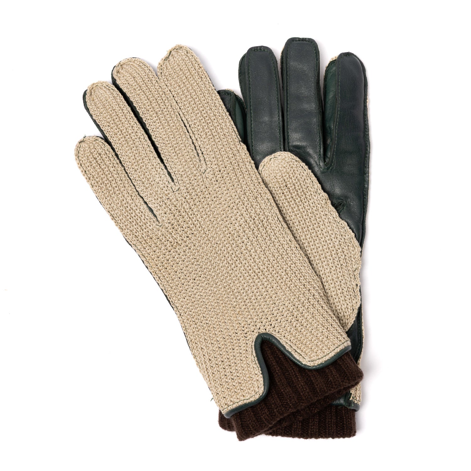 Handschuh "Karlsbad Winter" aus Hirschleder und Wolle mit Kaschmirfutter - handgenäht